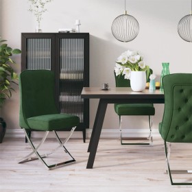 Dark green stainless steel velvet dining chair 53x52x98 cm by vidaXL, dining chairs - Ref: Foro24-288591, Price: 158,99 €, Di...