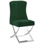 Silla de comedor terciopelo acero inox verde oscuro 53x52x98 cm de vidaXL, Sillas de comedor - Ref: Foro24-288591, Precio: 15...