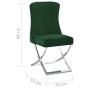 Silla de comedor terciopelo acero inox verde oscuro 53x52x98 cm de vidaXL, Sillas de comedor - Ref: Foro24-288591, Precio: 15...