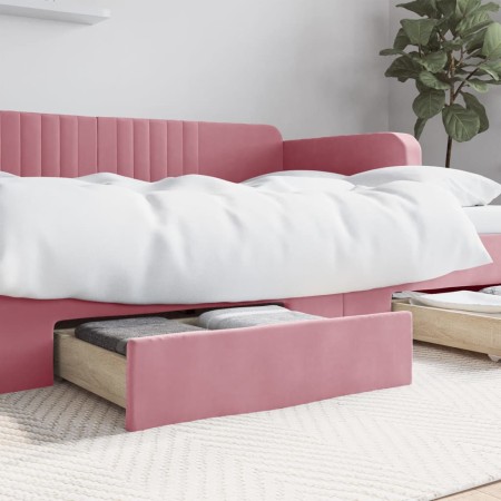 Bed drawers 2 pcs engineered wood and pink velvet by vidaXL, Beds and accessories - Ref: Foro24-833919, Price: 66,67 €, Disco...