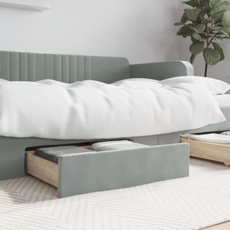 Bed drawers 2 pcs engineered wood and light gray velvet by vidaXL, Beds and accessories - Ref: Foro24-833916, Price: 49,36 €,...