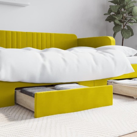 Bed drawers 2 pcs engineered wood and yellow velvet by vidaXL, Beds and accessories - Ref: Foro24-833921, Price: 58,09 €, Dis...