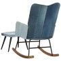 Denim blue patchwork canvas rocking chair with footrest by vidaXL, Rocking chairs - Ref: Foro24-339704, Price: 138,90 €, Disc...