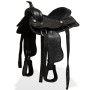 Western saddle, bridle and real leather breastplate 13" black by vidaXL, Frames - Ref: Foro24-91356, Price: 147,99 €, Discoun...