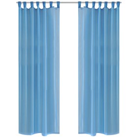 2 Cortinas turquesas transparentes 140 x 175 cm de vidaXL, Cortinas y visillos - Ref: Foro24-130206, Precio: 21,99 €, Descuen...