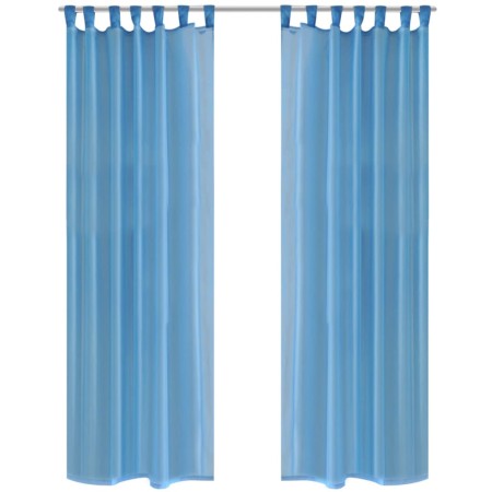 2 Cortinas turquesas transparentes 140 x 175 cm de vidaXL, Cortinas y visillos - Ref: Foro24-130206, Precio: 21,99 €, Descuen...