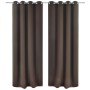 2 dark brown curtains with blackout rings 135x245cm by vidaXL, Curtains and curtains - Ref: Foro24-130371, Price: 43,96 €, Di...