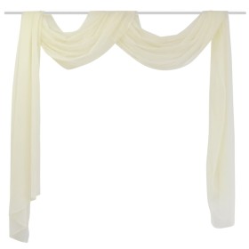 Cortina de gasa transparente, 140 x 600 cm, Crema de vidaXL, Cortinas y visillos - Ref: Foro24-130757, Precio: 21,99 €, Descu...