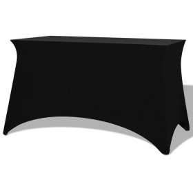 Funda elástica para mesa 2 uds 183x76x74 cm negro de vidaXL, Fundas - Ref: Foro24-132037, Precio: 29,15 €, Descuento: %