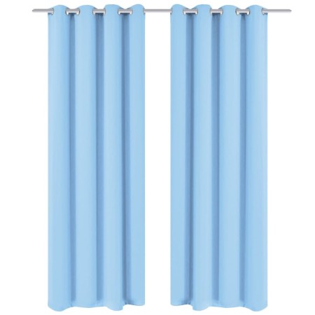 Blackout curtains 2 pieces with metal eyelets 135x245cm turquoise by vidaXL, Curtains and curtains - Ref: Foro24-132208, Pric...