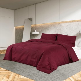 Burgundy light microfiber duvet cover set 140x200 cm by vidaXL, Duvet covers - Ref: Foro24-136030, Price: 14,99 €, Discount: %