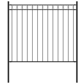 Black steel garden fence 1.7x0.8 m by vidaXL, fence panels - Ref: Foro24-146312, Price: 87,45 €, Discount: %