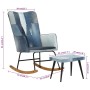 Denim blue patchwork canvas rocking chair with footrest by vidaXL, Rocking chairs - Ref: Foro24-339704, Price: 138,90 €, Disc...