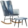 Denim blue patchwork canvas rocking chair with footrest by vidaXL, Rocking chairs - Ref: Foro24-339704, Price: 138,90 €, Disc...