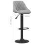 Light Gray Velvet Kitchen Stool by vidaXL, Kitchen stools - Ref: Foro24-335338, Price: 81,15 €, Discount: %