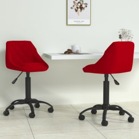 2pcs Red Wine Red Velvet Swivel Dining Chairs by vidaXL, dining chairs - Ref: Foro24-335377, Price: 89,99 €, Discount: %