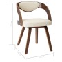 Dining chairs 2 units, curved wood and cream synthetic leather by vidaXL, dining chairs - Ref: Foro24-283102, Price: 286,30 €...