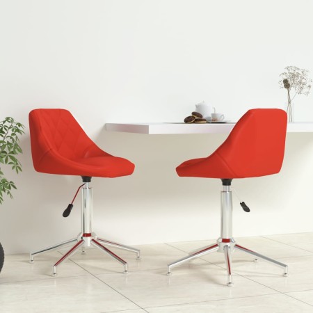 Swivel dining chairs 2 pcs red synthetic leather by vidaXL, dining chairs - Ref: Foro24-335391, Price: 96,74 €, Discount: %