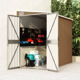 Garden shed with galvanized steel wall in brown, 118x194x178 cm. by vidaXL, Sheds - Ref: Foro24-316224, Price: 294,64 €, Disc...