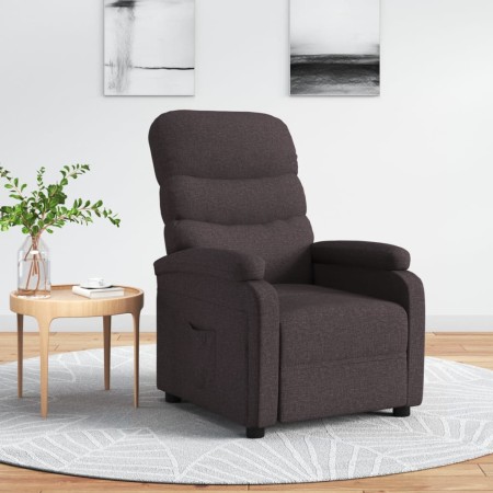 Sillón de masaje reclinable de tela marrón oscuro de vidaXL, Sillones - Ref: Foro24-321221, Precio: 204,99 €, Descuento: %