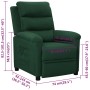 Sillón reclinable de tela verde oscuro de vidaXL, Sillones - Ref: Foro24-342345, Precio: 215,02 €, Descuento: %