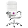 White synthetic leather massage reclining office chair by vidaXL, Office chairs - Ref: Foro24-349712, Price: 136,35 €, Discou...