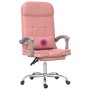 Pink synthetic leather massage reclining office chair by vidaXL, Office chairs - Ref: Foro24-349711, Price: 136,35 €, Discoun...