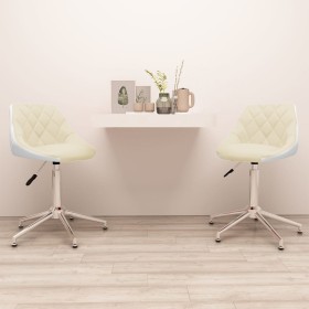 Swivel dining chairs 2 pcs cream and white synthetic leather by vidaXL, dining chairs - Ref: Foro24-335413, Price: 96,99 €, D...