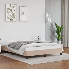 Cappuccino synthetic leather bed frame 140x190 cm by vidaXL, Beds and slatted bases - Ref: Foro24-346903, Price: 117,99 €, Di...