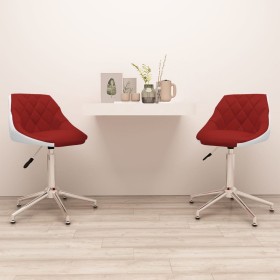 Swivel dining chair 2 pcs white wine red synthetic leather by vidaXL, dining chairs - Ref: Foro24-335415, Price: 96,99 €, Dis...