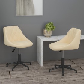 Swivel dining chairs 2 pcs cream velvet by vidaXL, dining chairs - Ref: Foro24-335432, Price: 95,99 €, Discount: %