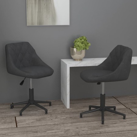 Swivel dining chairs 2 units dark gray velvet by vidaXL, dining chairs - Ref: Foro24-335434, Price: 96,99 €, Discount: %