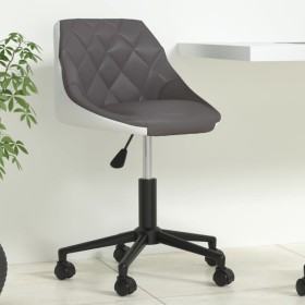 Gray and White Faux Leather Swivel Office Chair by vidaXL, Office chairs - Ref: Foro24-335466, Price: 86,99 €, Discount: %