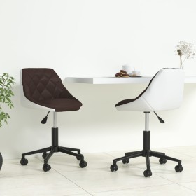 Swivel dining chair 2 pcs brown and white synthetic leather by vidaXL, dining chairs - Ref: Foro24-335474, Price: 98,99 €, Di...