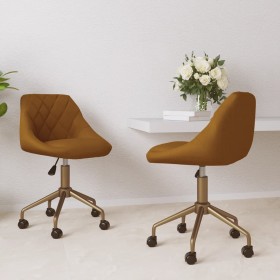 Swivel dining chairs 2 pcs brown velvet by vidaXL, dining chairs - Ref: Foro24-335515, Price: 115,99 €, Discount: %