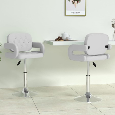 Sillas de comedor giratorias 2 unidades cuero sintético blanco de vidaXL, Sillas de comedor - Ref: Foro24-335557, Precio: 139...