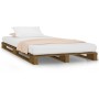 Cama de palets madera maciza de pino marrón miel 90x200 cm de vidaXL, Camas y somieres - Ref: Foro24-821380, Precio: 112,99 €...