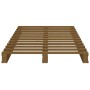 Cama de palets madera maciza de pino marrón miel 90x200 cm de vidaXL, Camas y somieres - Ref: Foro24-821380, Precio: 112,99 €...