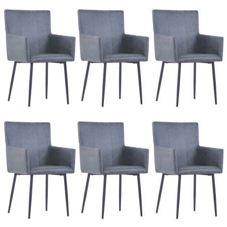 Dining chairs 6 units gray artificial suede leather by vidaXL, dining chairs - Ref: Foro24-3051098, Price: 434,97 €, Discount: %