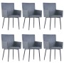 Dining chairs 6 units gray artificial suede leather by vidaXL, dining chairs - Ref: Foro24-3051098, Price: 434,97 €, Discount: %