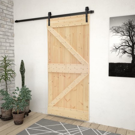 Sliding door with solid pine wood fittings 80x210 cm by vidaXL, Doors - Ref: Foro24-3057492, Price: 180,99 €, Discount: %