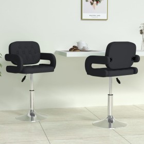 Swivel dining chairs 2 units black synthetic leather by vidaXL, dining chairs - Ref: Foro24-335558, Price: 171,74 €, Discount: %