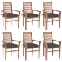 Dining chairs 6 units teak wood with anthracite gray cushions by vidaXL, Garden chairs - Ref: Foro24-3072961, Price: 603,31 €...