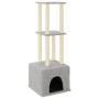 Rascador para gatos con postes de sisal gris claro 133,5 cm de vidaXL, Mobiliario para gatos - Ref: Foro24-172083, Precio: 41...