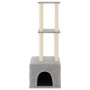 Rascador para gatos con postes de sisal gris claro 133,5 cm de vidaXL, Mobiliario para gatos - Ref: Foro24-172083, Precio: 41...