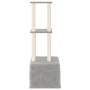 Rascador para gatos con postes de sisal gris claro 133,5 cm de vidaXL, Mobiliario para gatos - Ref: Foro24-172083, Precio: 41...