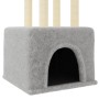 Rascador para gatos con postes de sisal gris claro 133,5 cm de vidaXL, Mobiliario para gatos - Ref: Foro24-172083, Precio: 41...