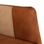 Mecedora con taburete cuero auténtico y lona marrón de vidaXL, Mecedoras - Ref: Foro24-339707, Precio: 118,62 €, Descuento: %