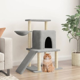 Rascador para gatos con postes de sisal gris claro 96,5 cm de vidaXL, Mobiliario para gatos - Ref: Foro24-172077, Precio: 44,...