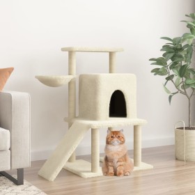 Rascador para gatos con postes de sisal color crema 96,5 cm de vidaXL, Mobiliario para gatos - Ref: Foro24-172076, Precio: 44...